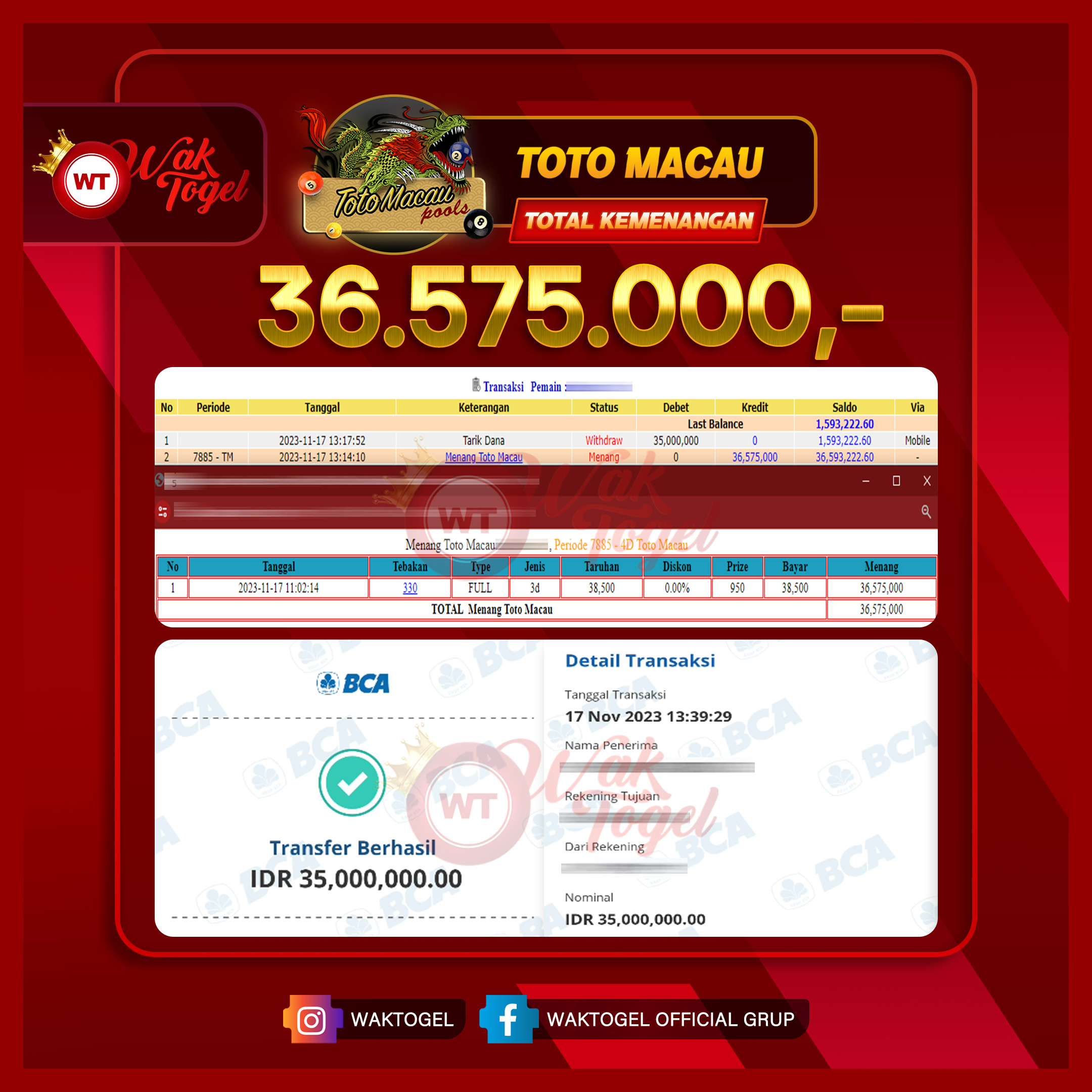 BUKTI PEMBAYARAN TOTOMACAU WAKTOGEL