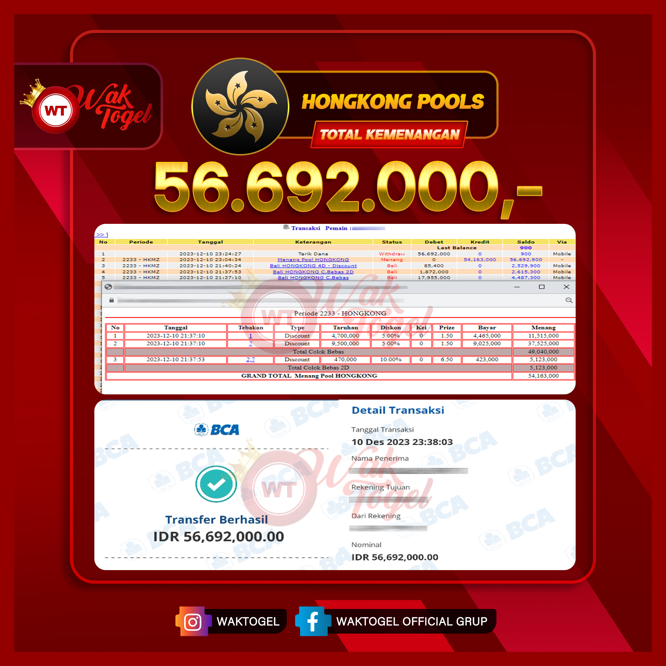 BUKTI PEMBAYARAN HONGKONG WAKTOGEL