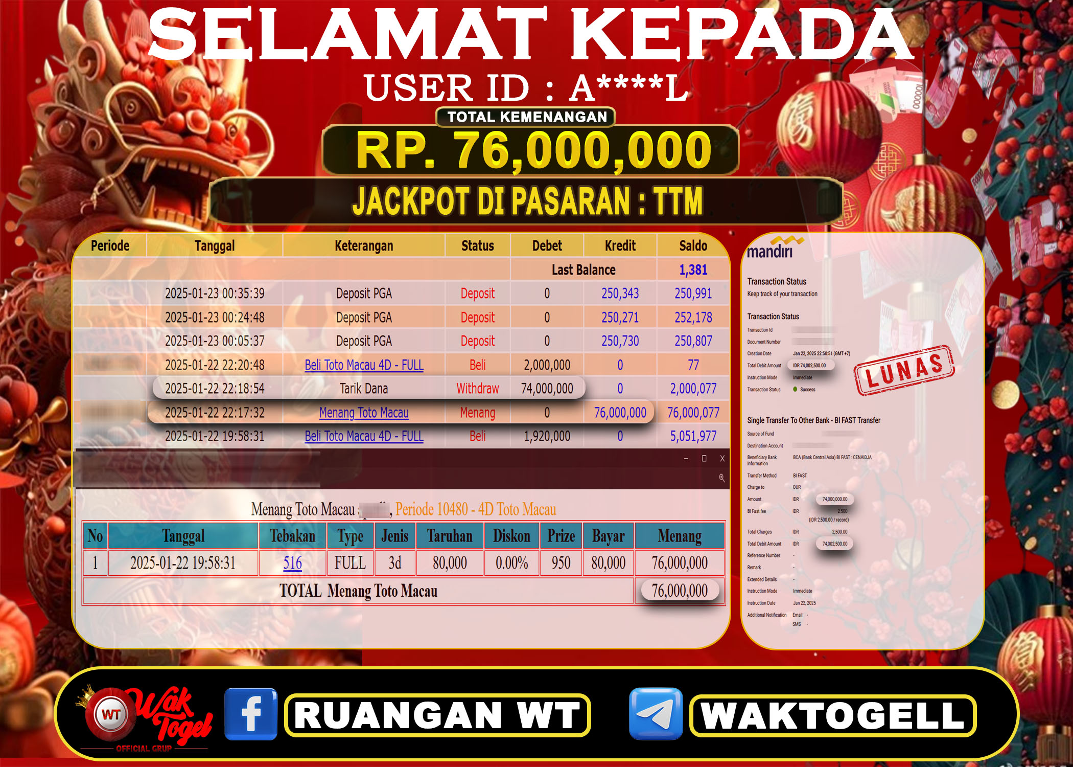 BUKTI PEMBAYARAN TOTO MACAU 4D WAKTOGEL
