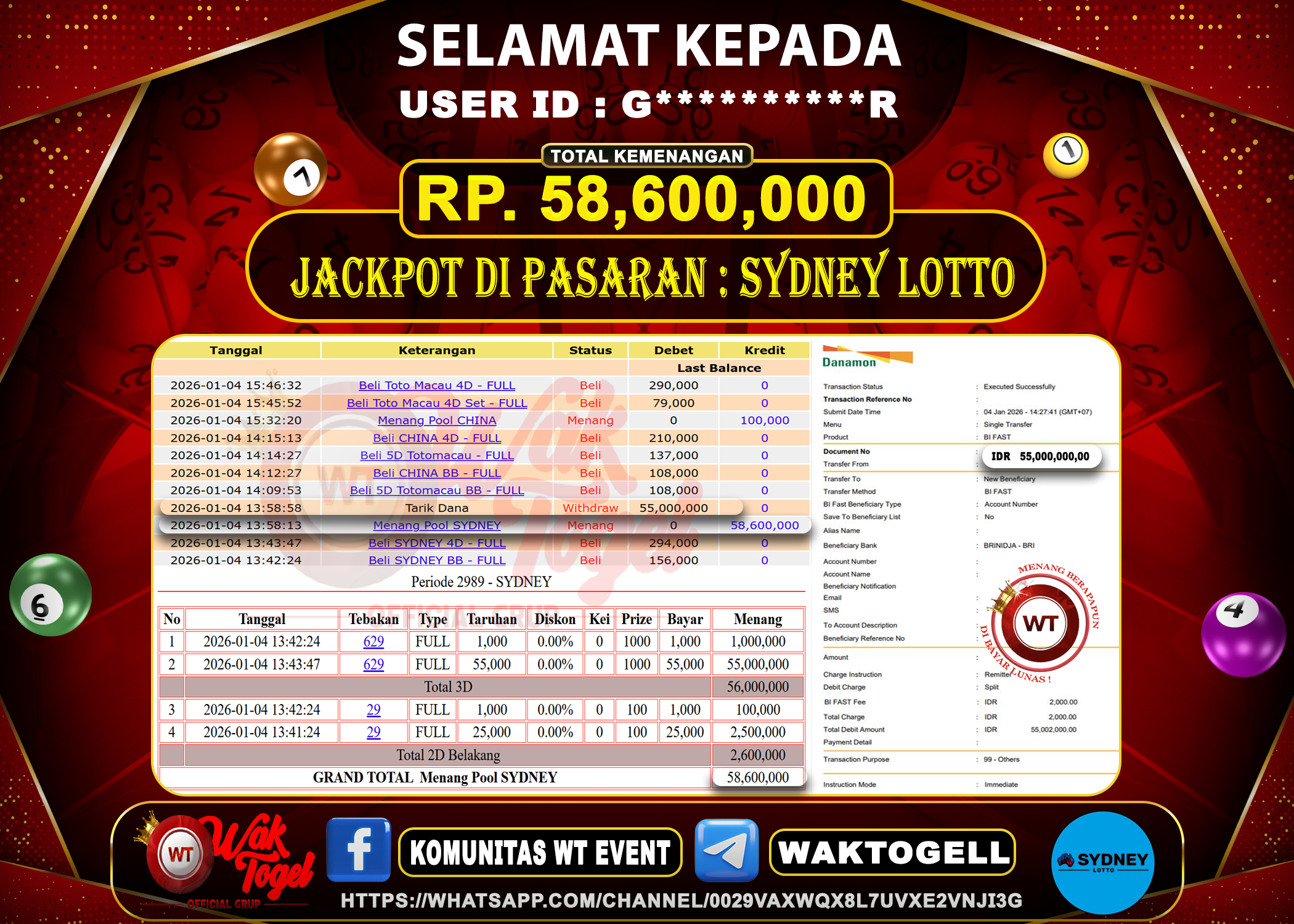 BUKTI PEMBAYARAN SYDNEY LOTTO WAKTOGEL